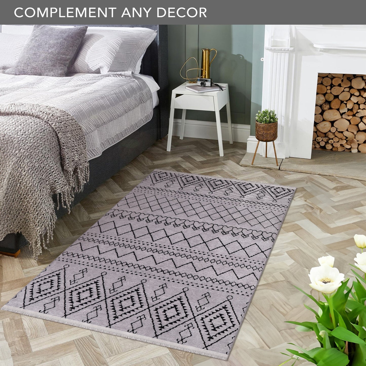 Ljuva Home Machine Washable Rug RW1801 – GRAY Soft Chenille