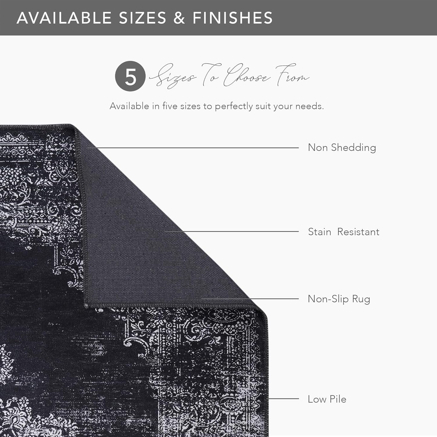 Ljuva Home Kilim Black and Gray Medallion Washable Rug Design 1319