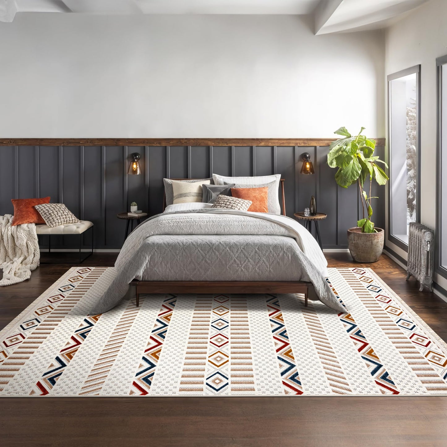 Ljuva Home Area Rug for Living Room, Bedroom & Hallway – Soft & Durable Low Pile Area Rugs – Bohemian, Aztec & Boho Style – Pet & Kid-Friendly, Ideal for High-Traffic Areas (Copy)