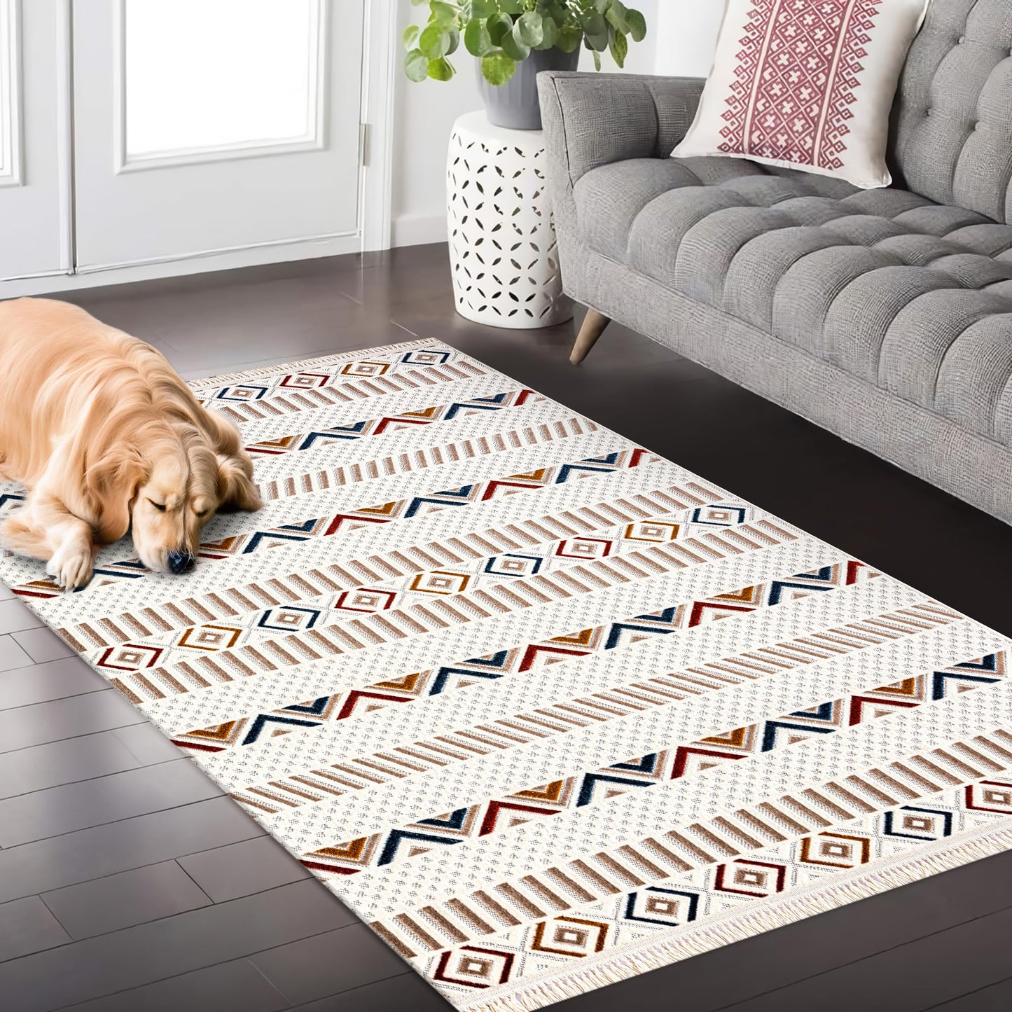Ljuva Home Area Rug for Living Room, Bedroom & Hallway – Soft & Durable Low Pile Area Rugs – Bohemian, Aztec & Boho Style – Pet & Kid-Friendly, Ideal for High-Traffic Areas (Copy)
