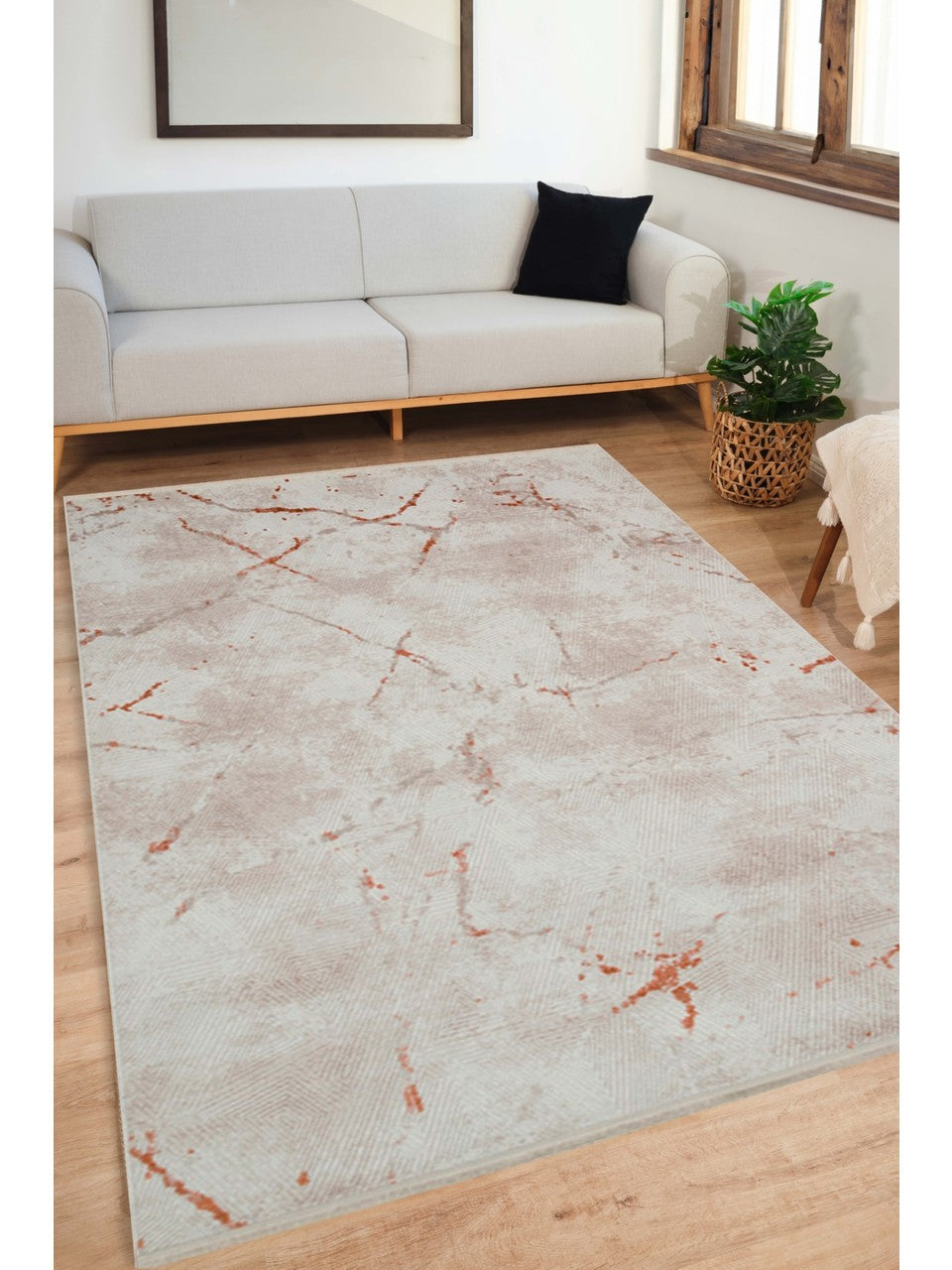 Ljuva Home Cream Modern Alin AL004 Area Rug – 100% Acrylic, Non‑Shed, Easy‑Clean, Durable | Bedroom, Study, Kids Room, Entryway