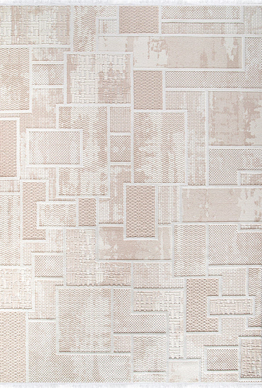 Ljuva Home Cream Modern Boyut BY004 Area Rug – Polypropylene and Polyester, Non‑Shed, Easy‑Clean, Durable | Bedroom, Study, Kids Room, Entryway