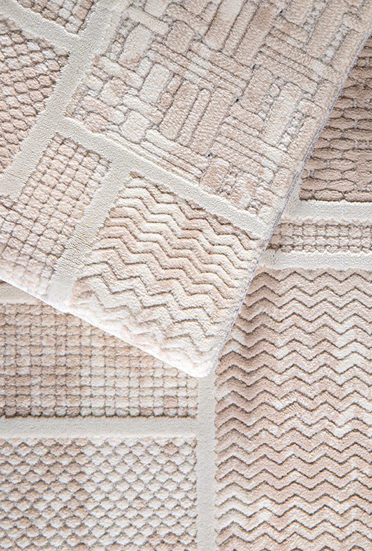 Ljuva Home Cream Modern Boyut BY004 Area Rug – Polypropylene and Polyester, Non‑Shed, Easy‑Clean, Durable | Bedroom, Study, Kids Room, Entryway