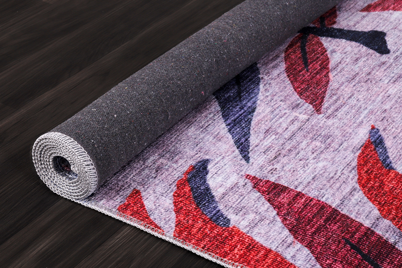 Ljuva Home Modern Beige Floral Washable Rug Design 3001