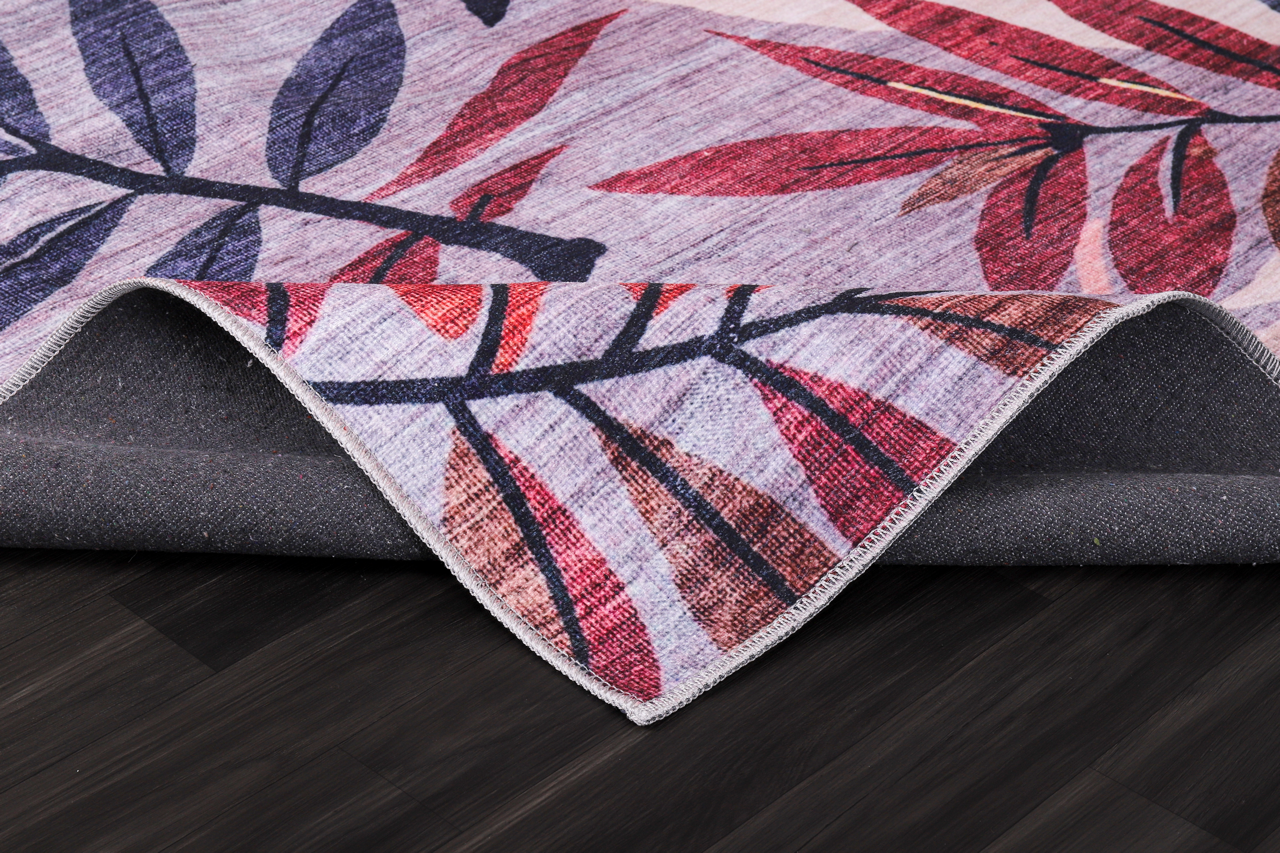 Ljuva Home Modern Beige Floral Washable Rug Design 3001