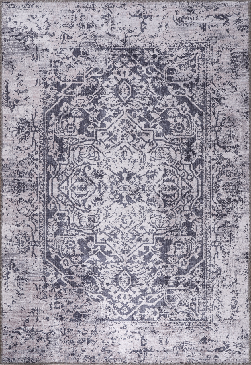 Ljuva Home Traditional Blue Abstract Washable Rug Design 1338