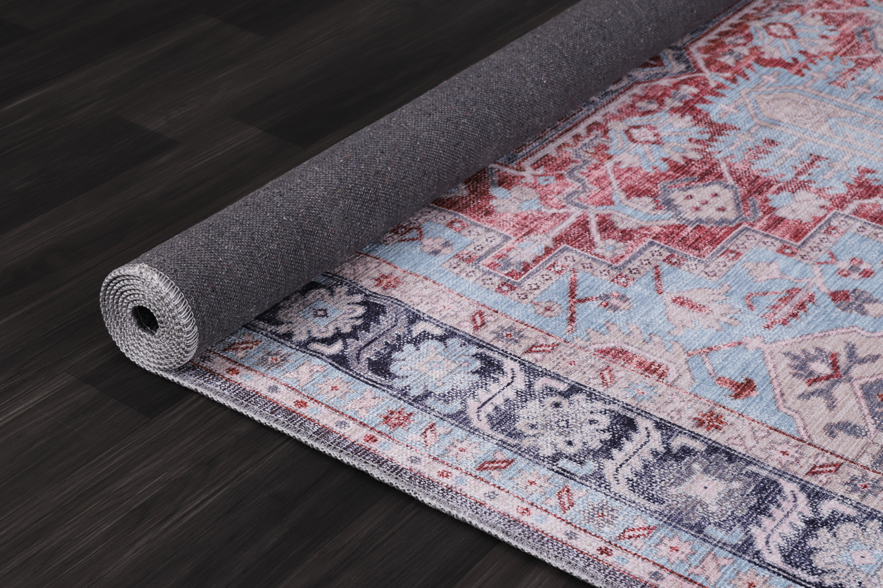 Ljuva Home Bohemian Grey Striped Washable Rug Design K1