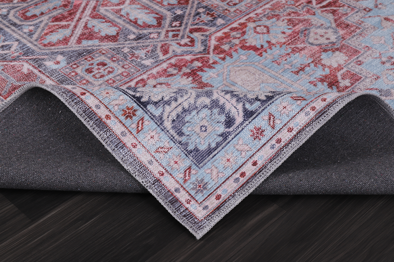 Ljuva Home Bohemian Grey Striped Washable Rug Design K1