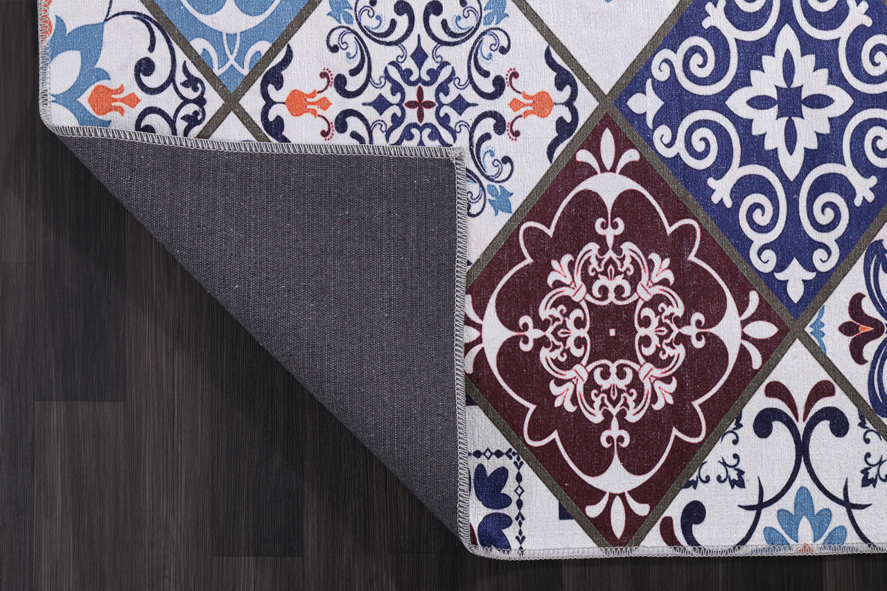 Ljuva Home Modern Beige Floral Washable Rug Design 4002