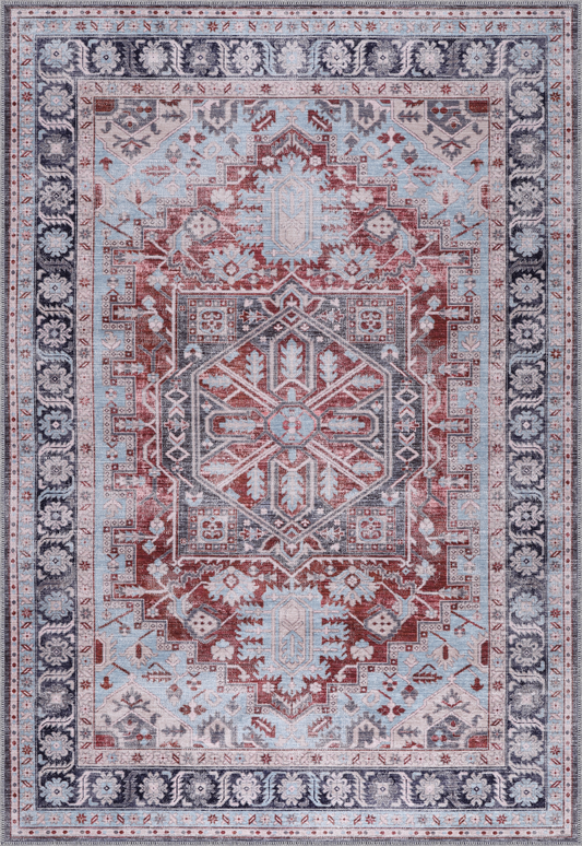 Ljuva Home Bohemian Grey Striped Washable Rug Design K1