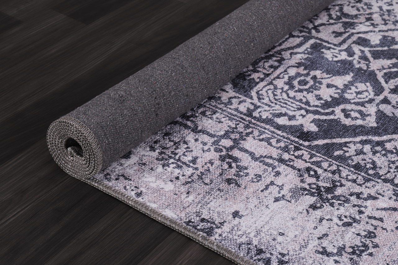 Ljuva Home Traditional Blue Abstract Washable Rug Design 1338