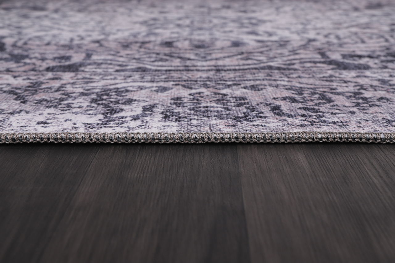 Ljuva Home Traditional Blue Abstract Washable Rug Design 1338