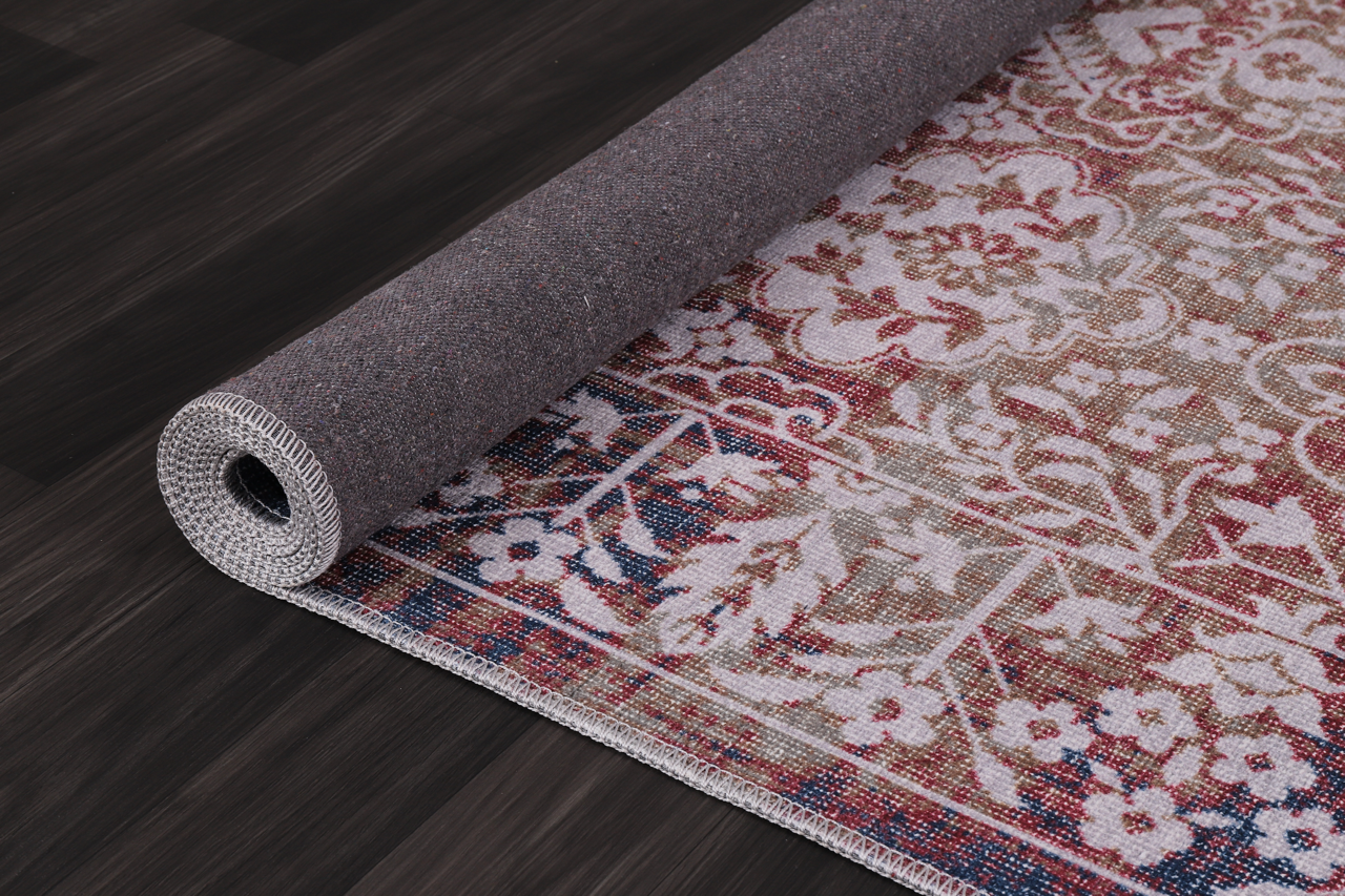 Ljuva Home Kilim Red Medallion Washable Rug Design 1486