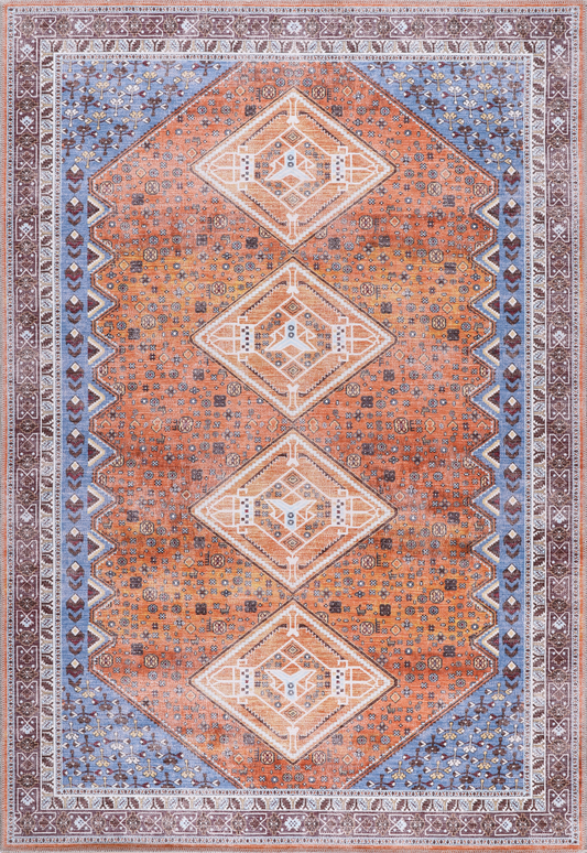 Ljuva Home Tribal Multicolor Geometric Washable Rug Design R1