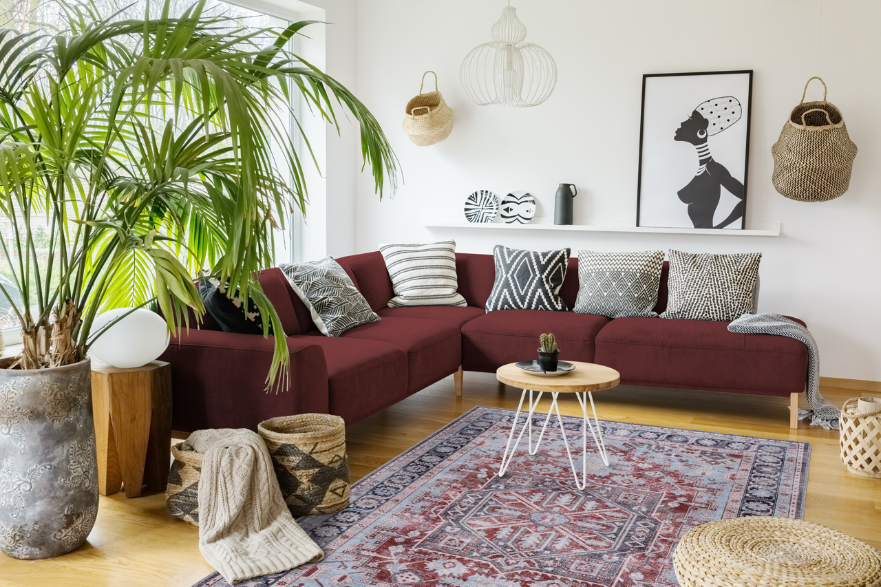 Ljuva Home Bohemian Grey Striped Washable Rug Design K1