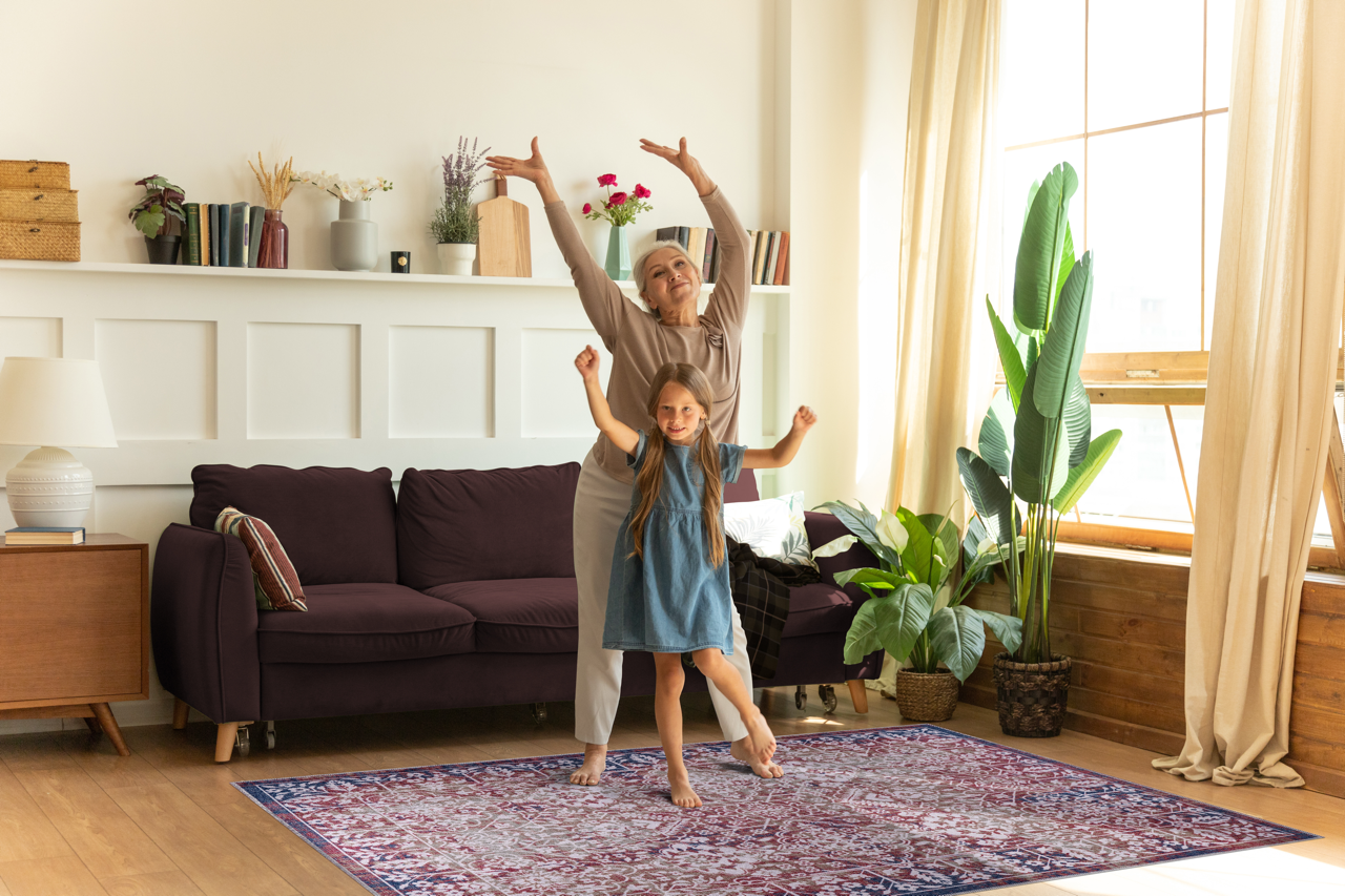 Ljuva Home Kilim Red Medallion Washable Rug Design 1486