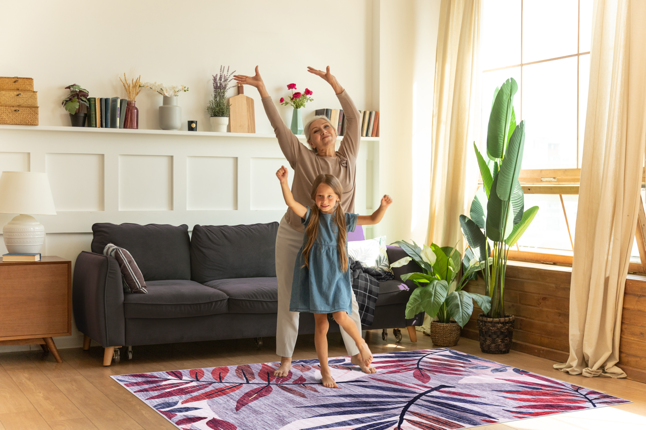 Ljuva Home Modern Beige Floral Washable Rug Design 3001