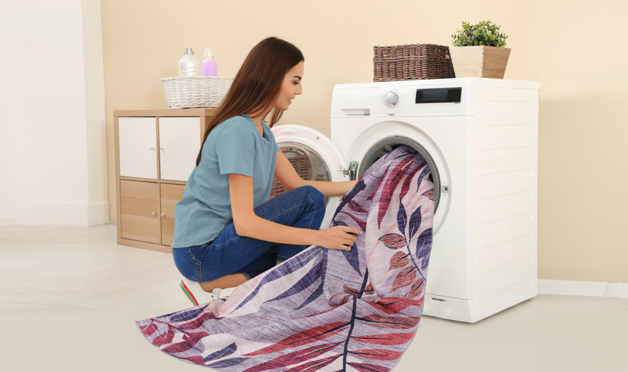 Ljuva Home Modern Beige Floral Washable Rug Design 3001