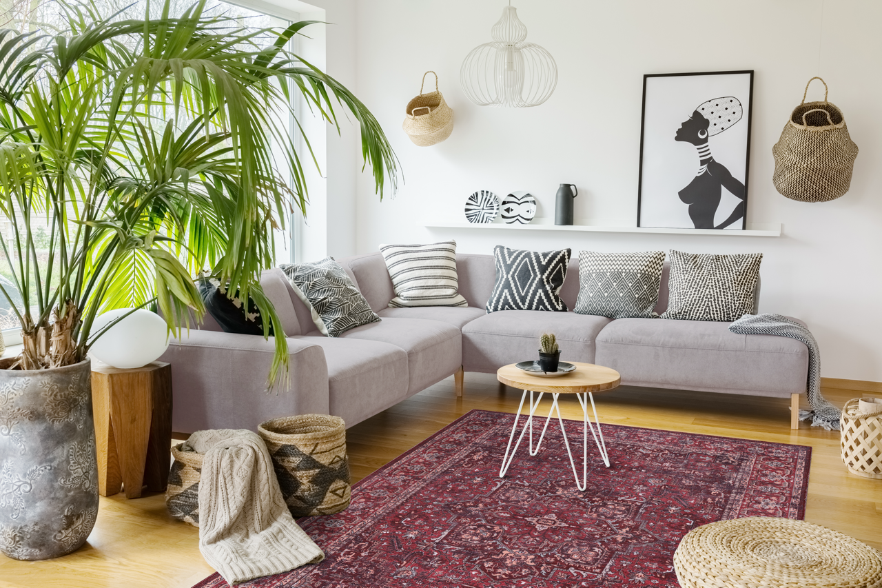 Ljuva Home Tribal Multicolor Geometric Washable Rug Design 1310