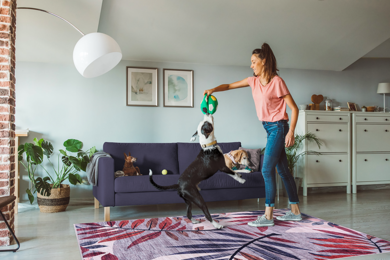 Ljuva Home Modern Beige Floral Washable Rug Design 3001