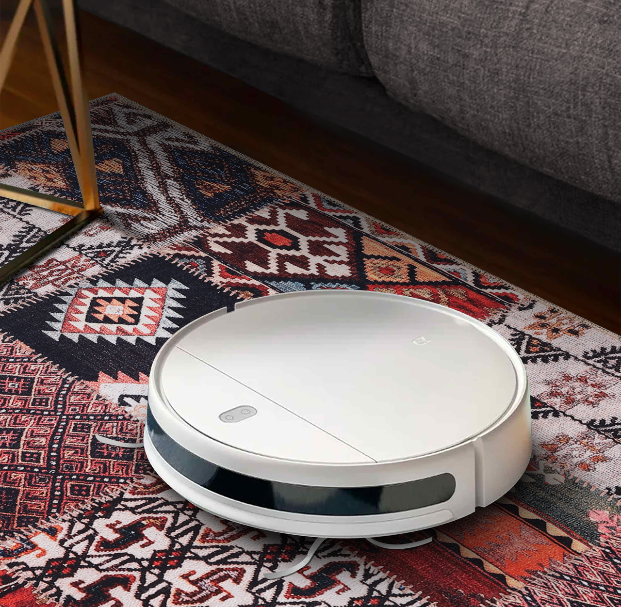 Ljuva Home Kilim Red Medallion Patchwork Washable Rug Design 1306