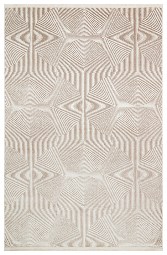 Ljuva Home Beige Modern Cunda CN011 Area Rug – 100% Acrylic, Non‑Shed, Easy‑Clean, Durable | Bedroom, Study, Kids Room, Entryway