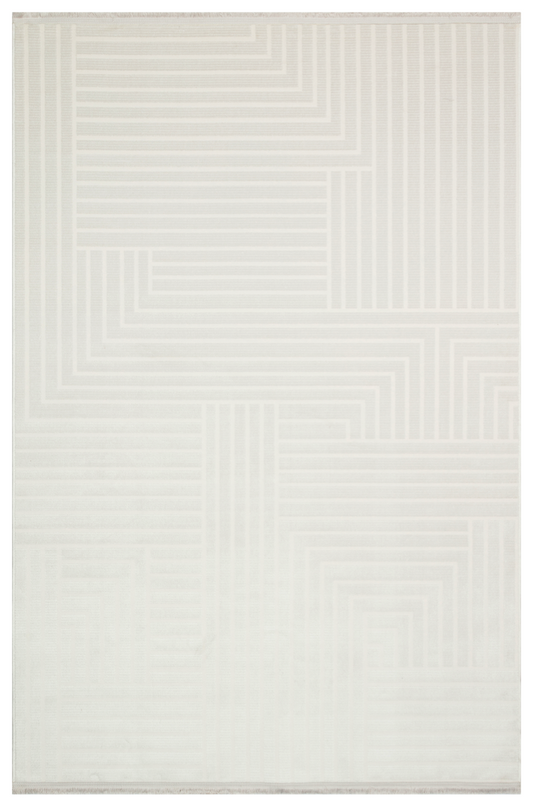 Ljuva Home Beige Modern Cunda CN014 Area Rug – 100% Acrylic, Non‑Shed, Easy‑Clean, Durable | Bedroom, Study, Kids Room, Entryway