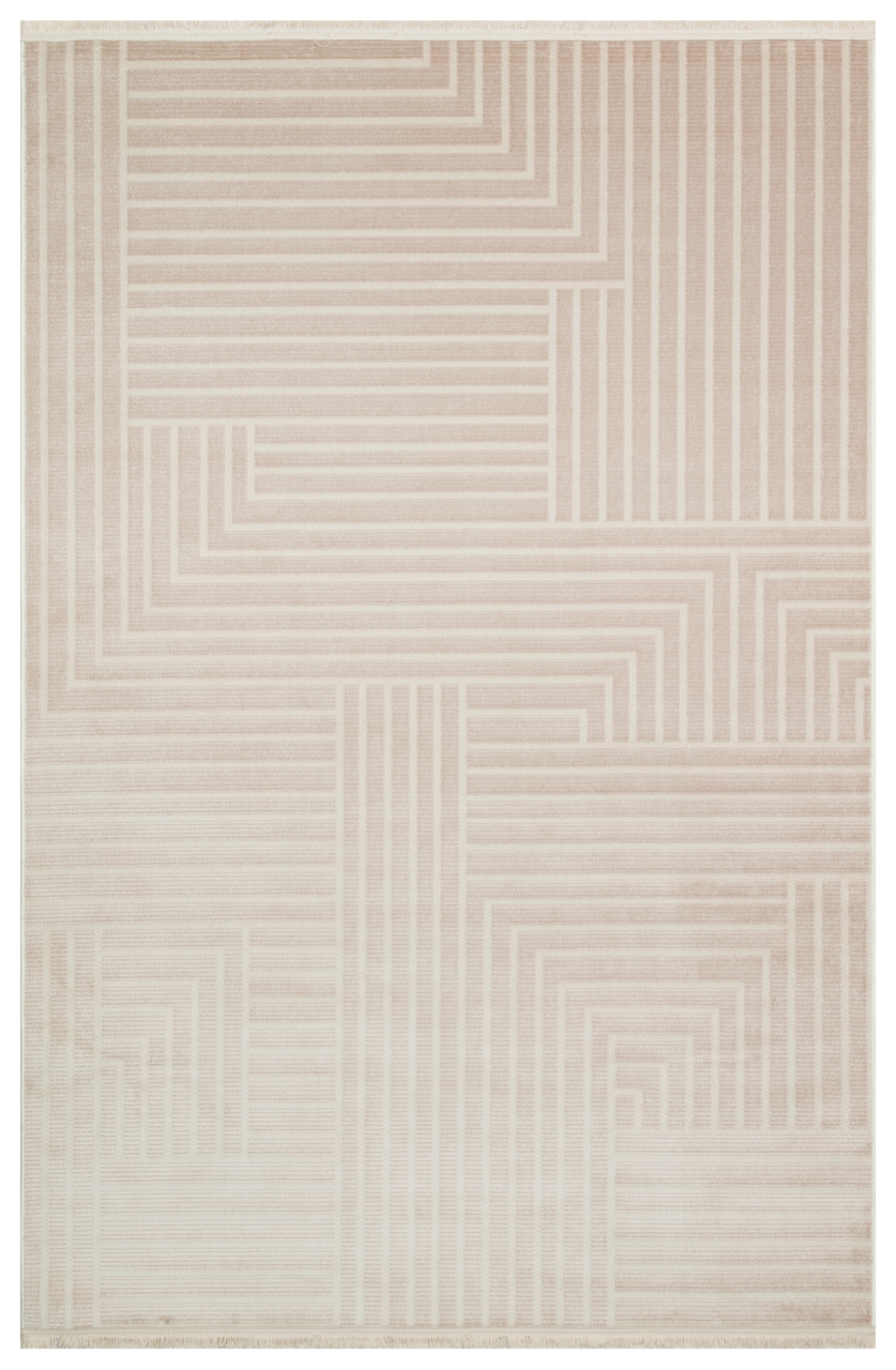 Ljuva Home Beige Modern Cunda CN016 Area Rug – 100% Acrylic, Non‑Shed, Easy‑Clean, Durable | Bedroom, Study, Kids Room, Entryway