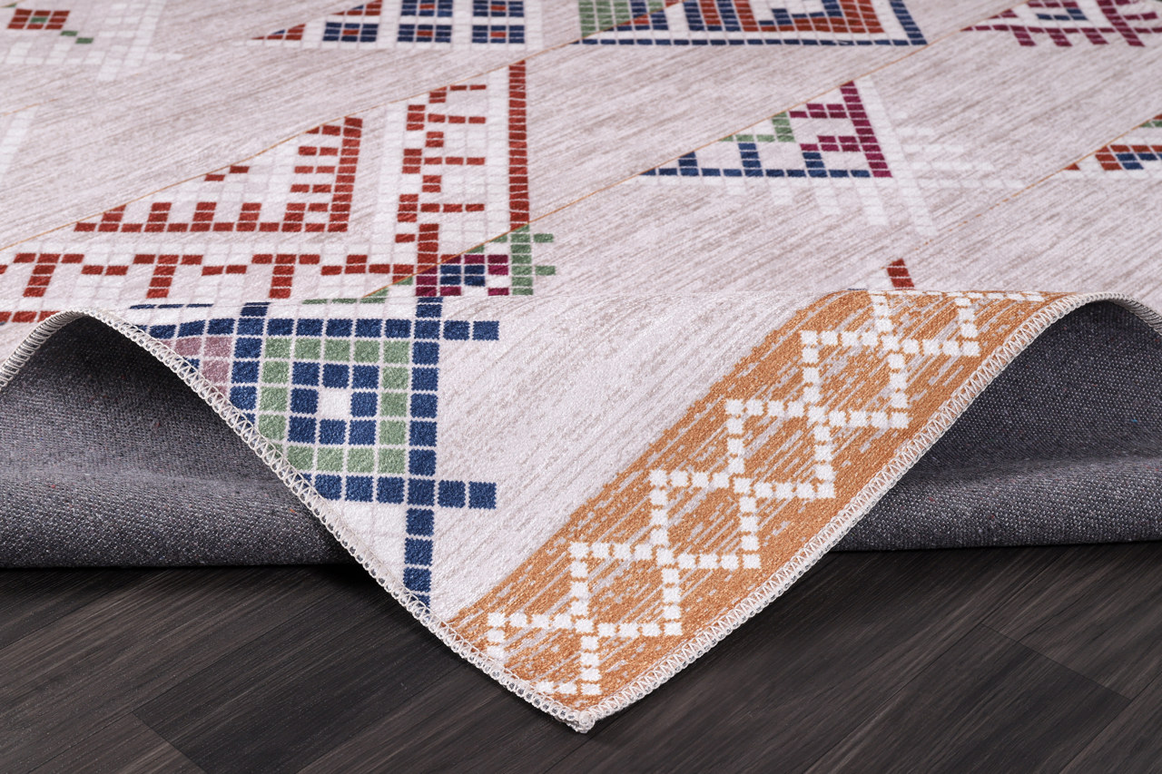 Ljuva Home - Bohemian Grey Striped Washable Rug, Design NL1002