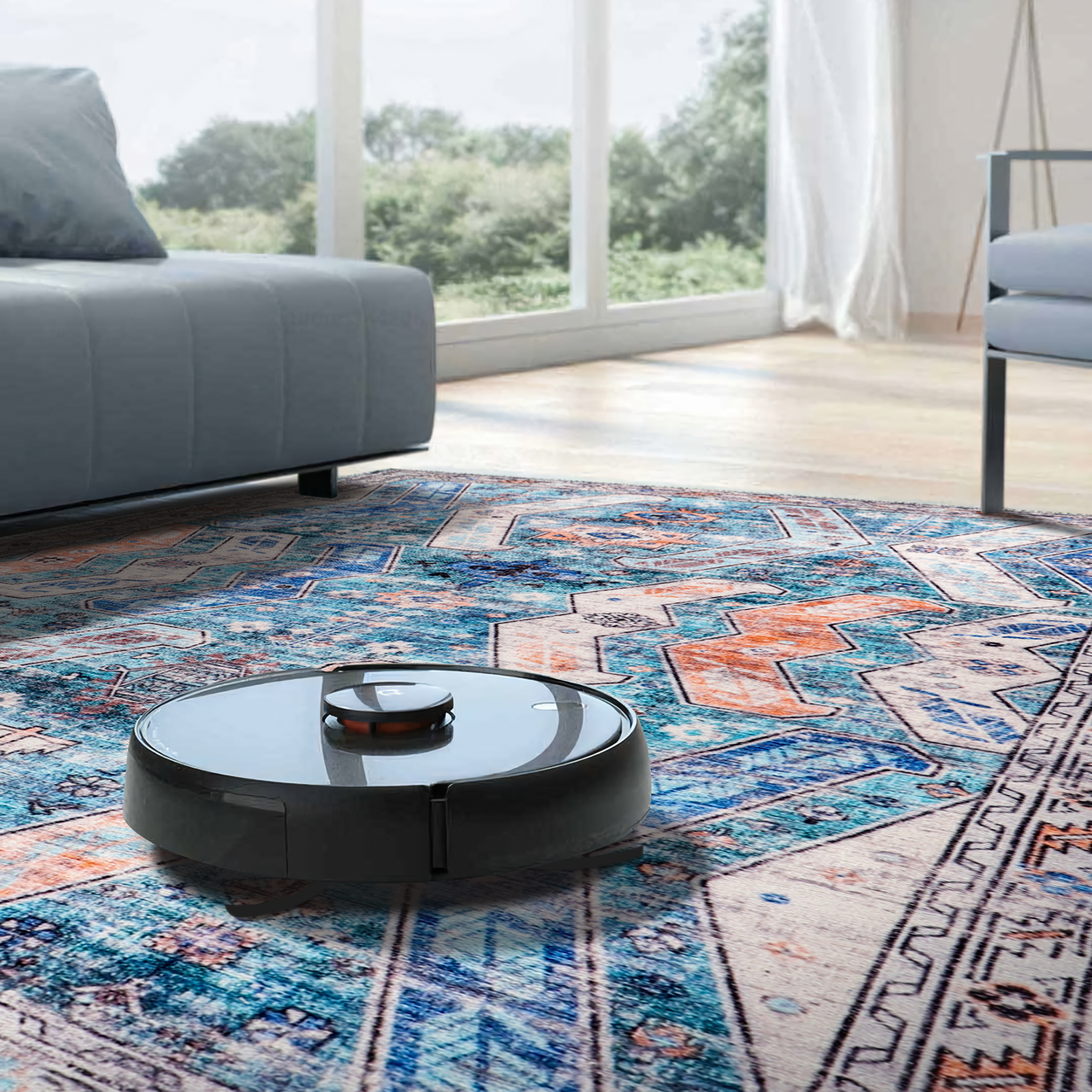 Ljuva Home Ð Kilim Red Medallion Washable Rug Ð Design NL1015