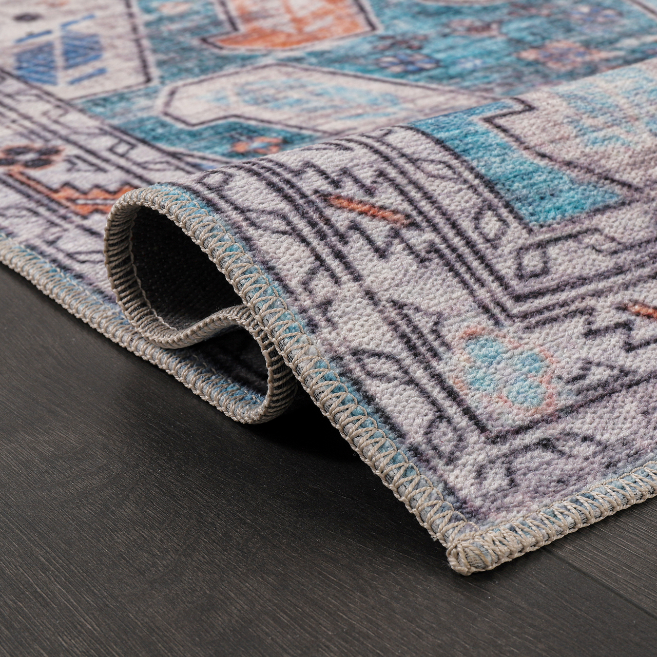 Ljuva Home Ð Kilim Red Medallion Washable Rug Ð Design NL1015