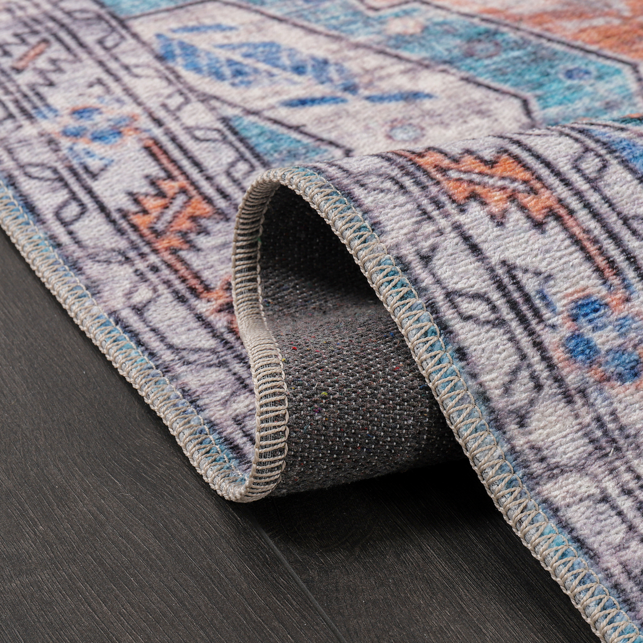 Ljuva Home Ð Kilim Red Medallion Washable Rug Ð Design NL1015