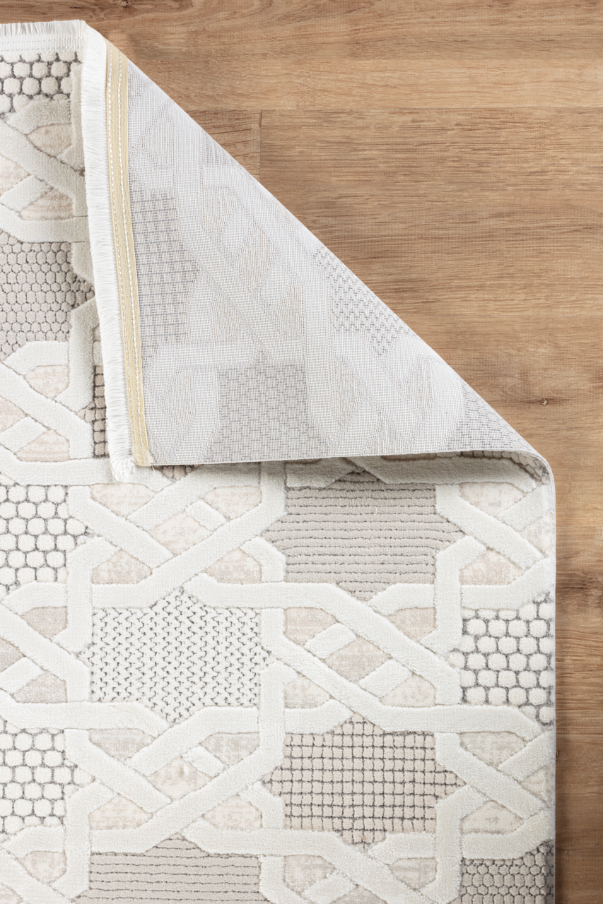 Ljuva Home Cream Modern Boyut BY003 Area Rug – Polypropylene and Polyester, Non‑Shed, Easy‑Clean, Durable | Bedroom, Study, Kids Room, Entryway