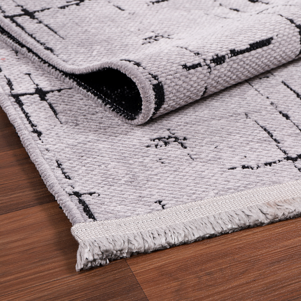 Ljuva Home Machine Washable Rug NT201 – GRAY Soft Chenille