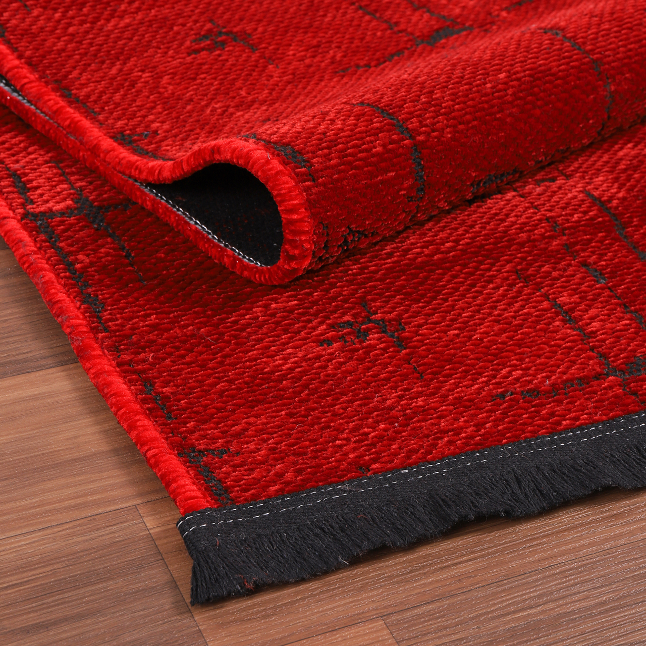 Ljuva Home Machine Washable Rug NT201 – RED Soft Chenille