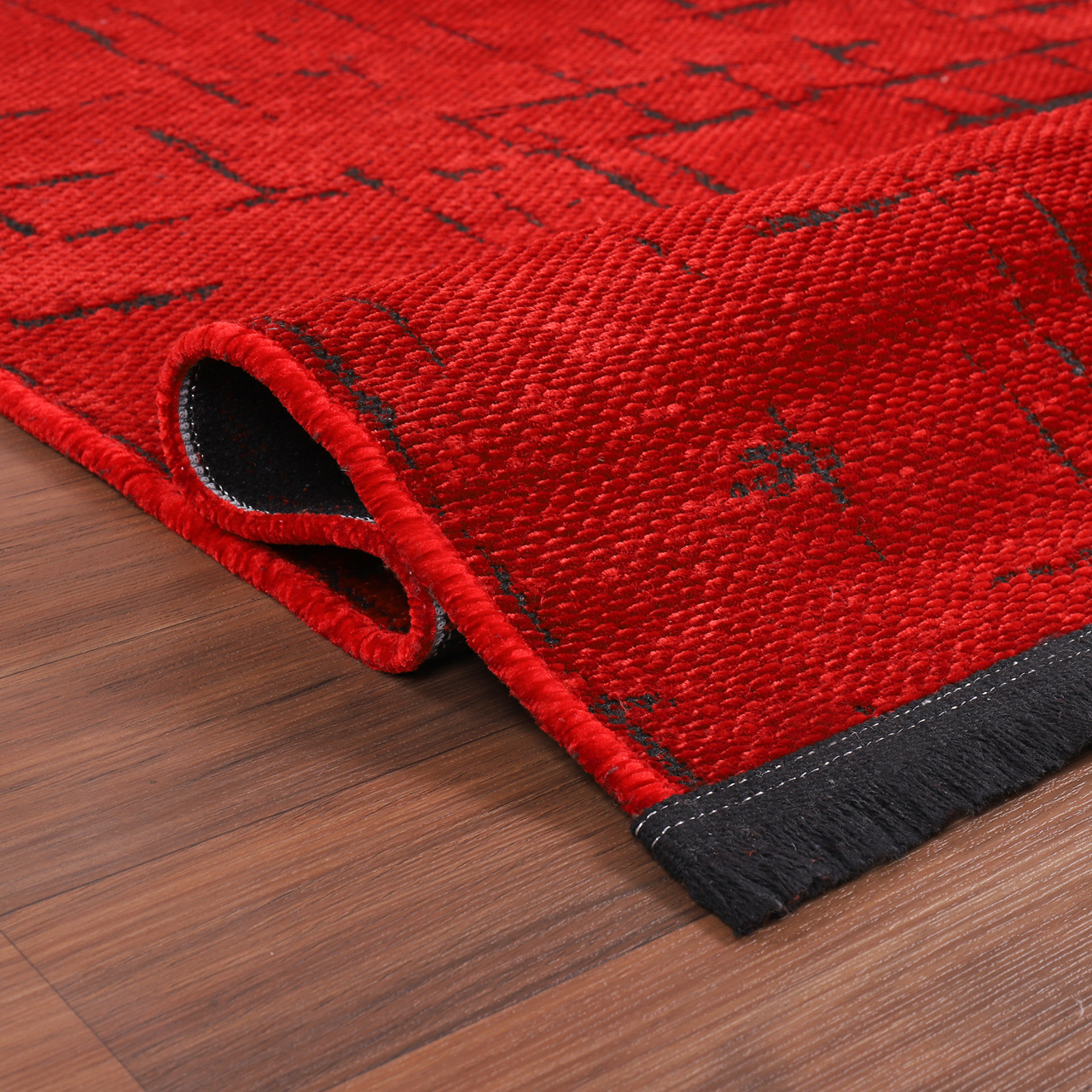 Ljuva Home Machine Washable Rug NT201 – RED Soft Chenille