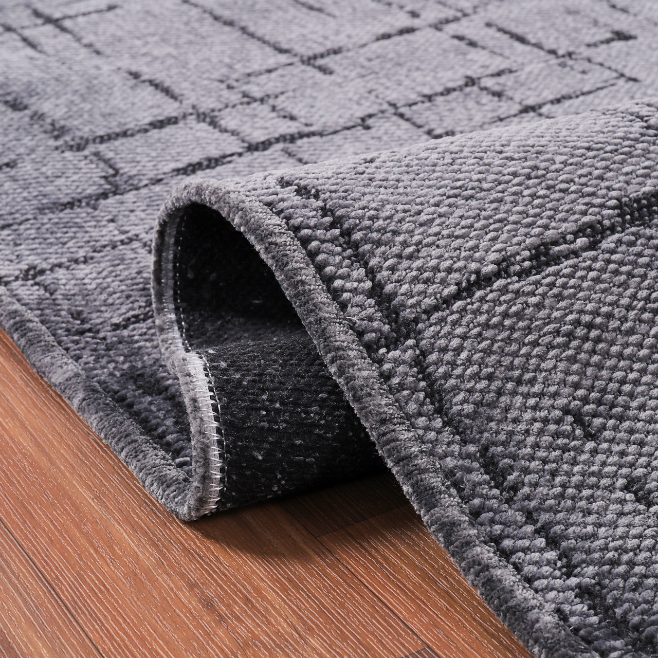 Ljuva Home Machine Washable Rug NT201 – DARK GRAY Soft Chenille