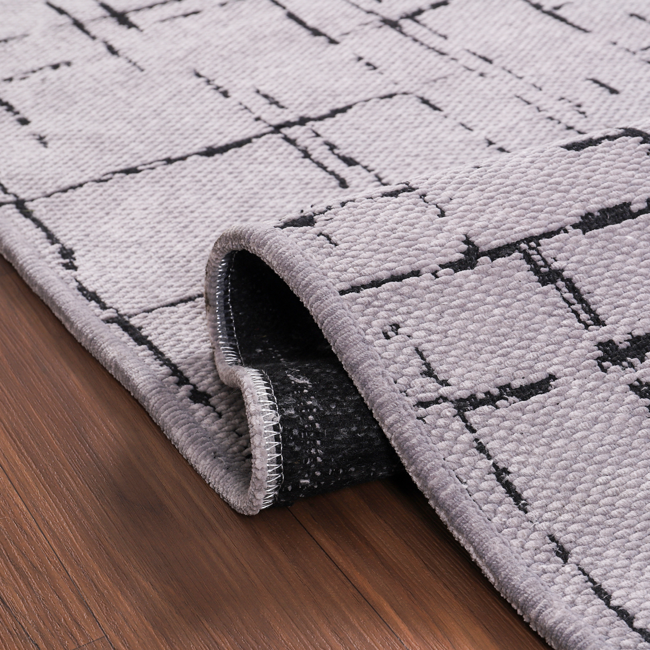 Ljuva Home Machine Washable Rug NT201 – GRAY Soft Chenille