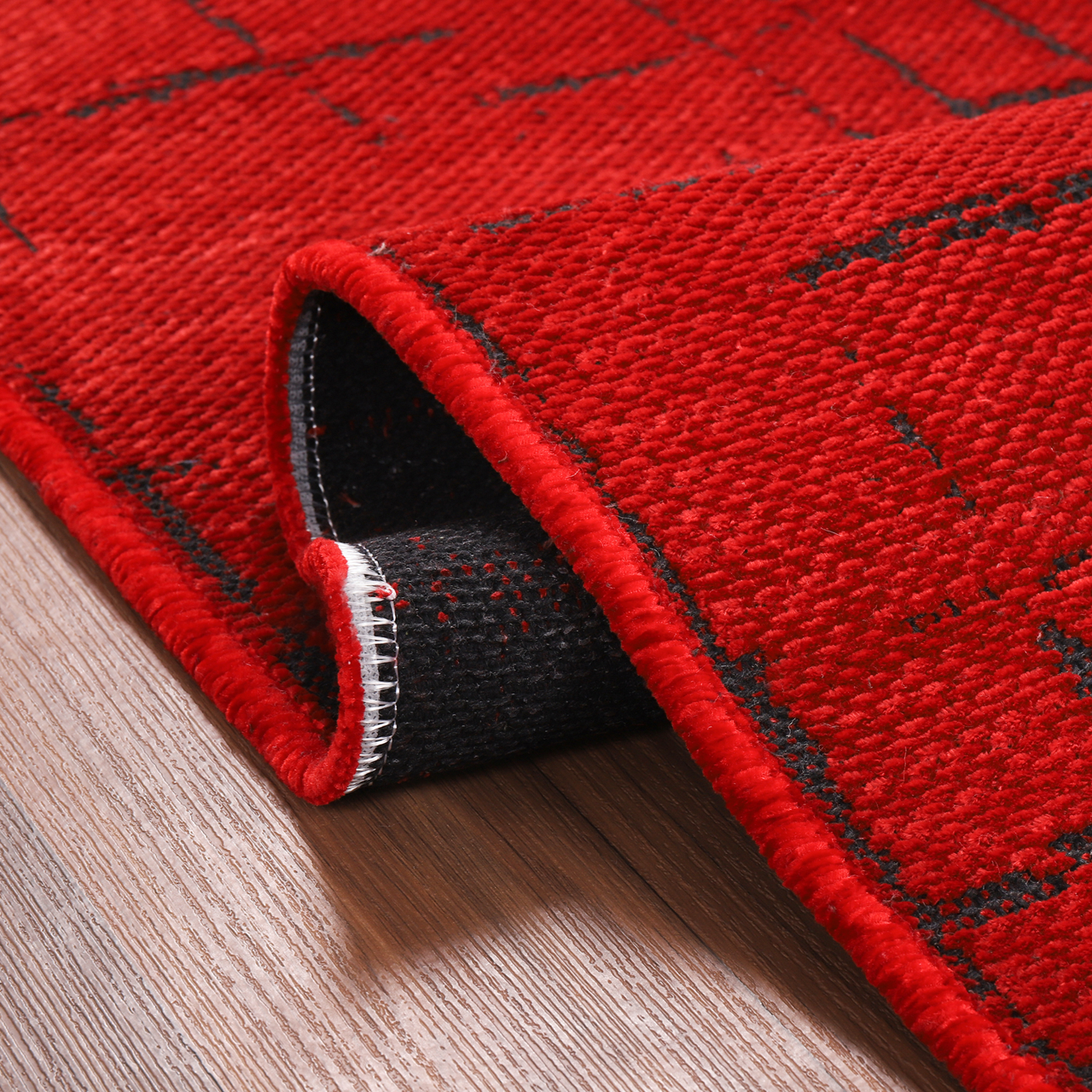 Ljuva Home Machine Washable Rug NT201 – RED Soft Chenille