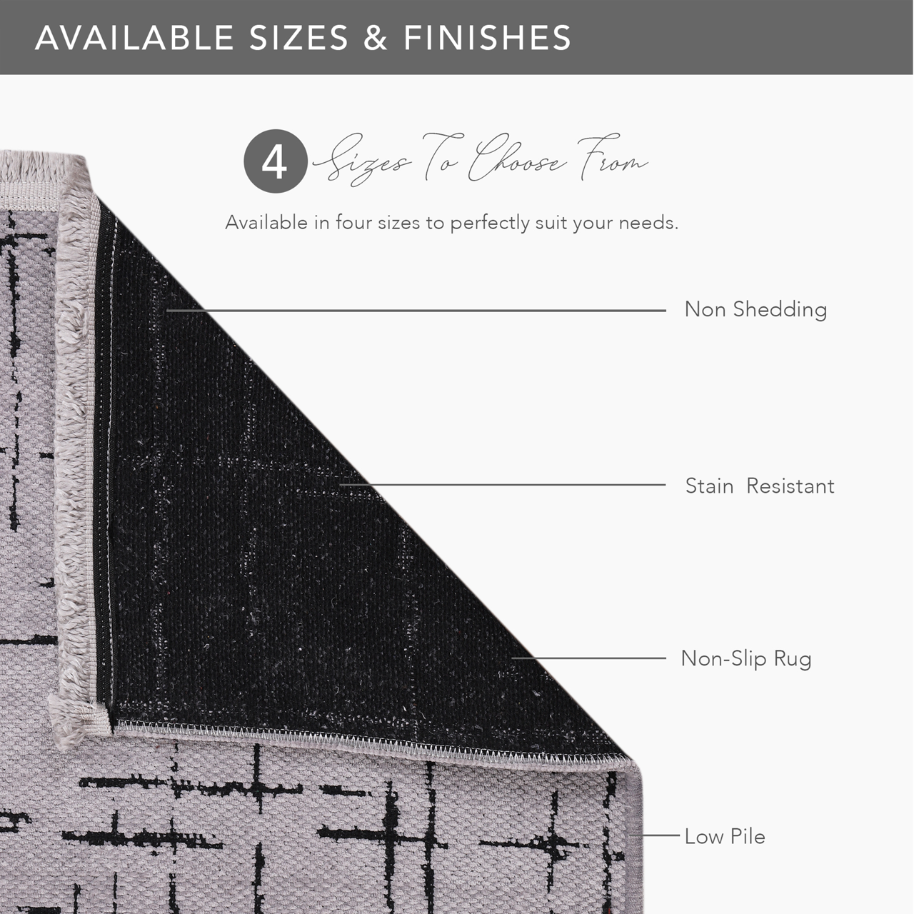 Ljuva Home Machine Washable Rug NT201 – GRAY Soft Chenille