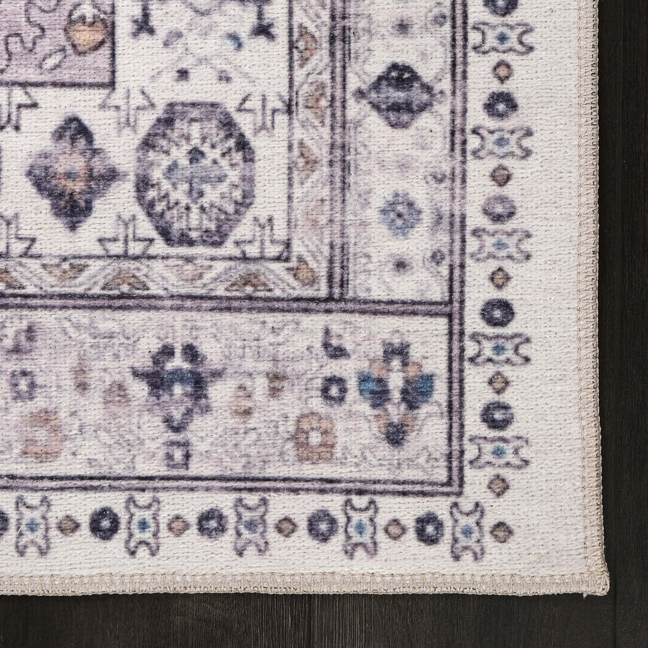 Ljuva Home - Modern Beige Floral Washable Rug - Design KELIM2001