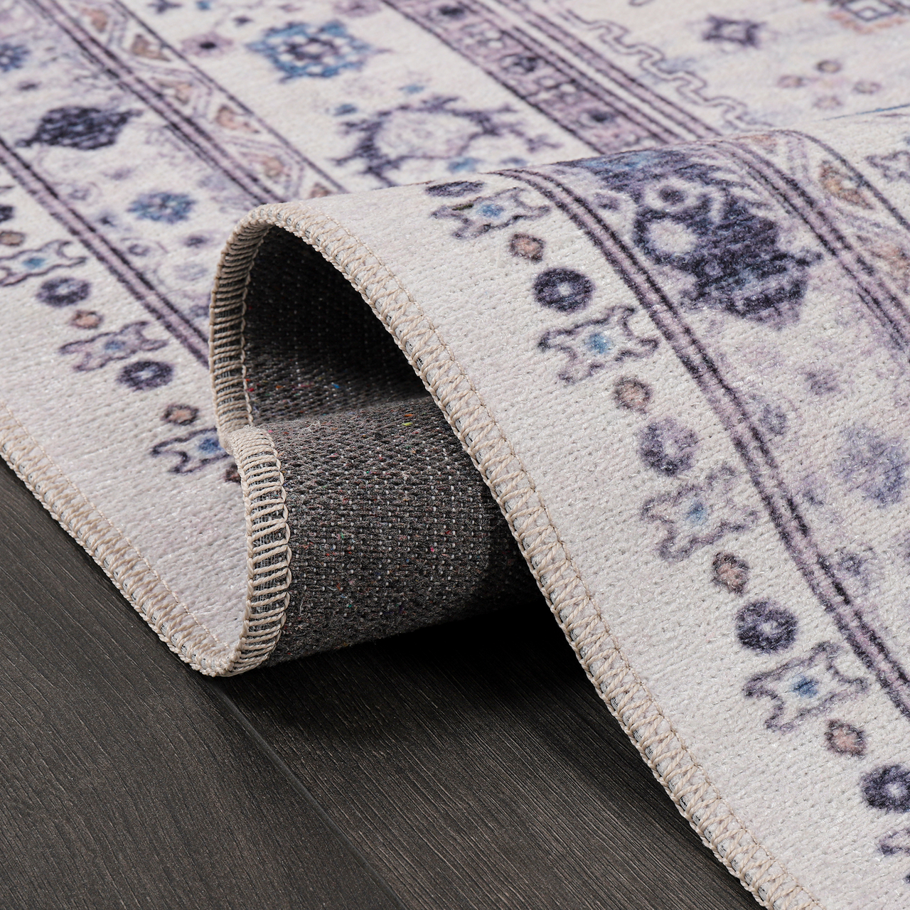 Ljuva Home - Modern Beige Floral Washable Rug - Design KELIM2001