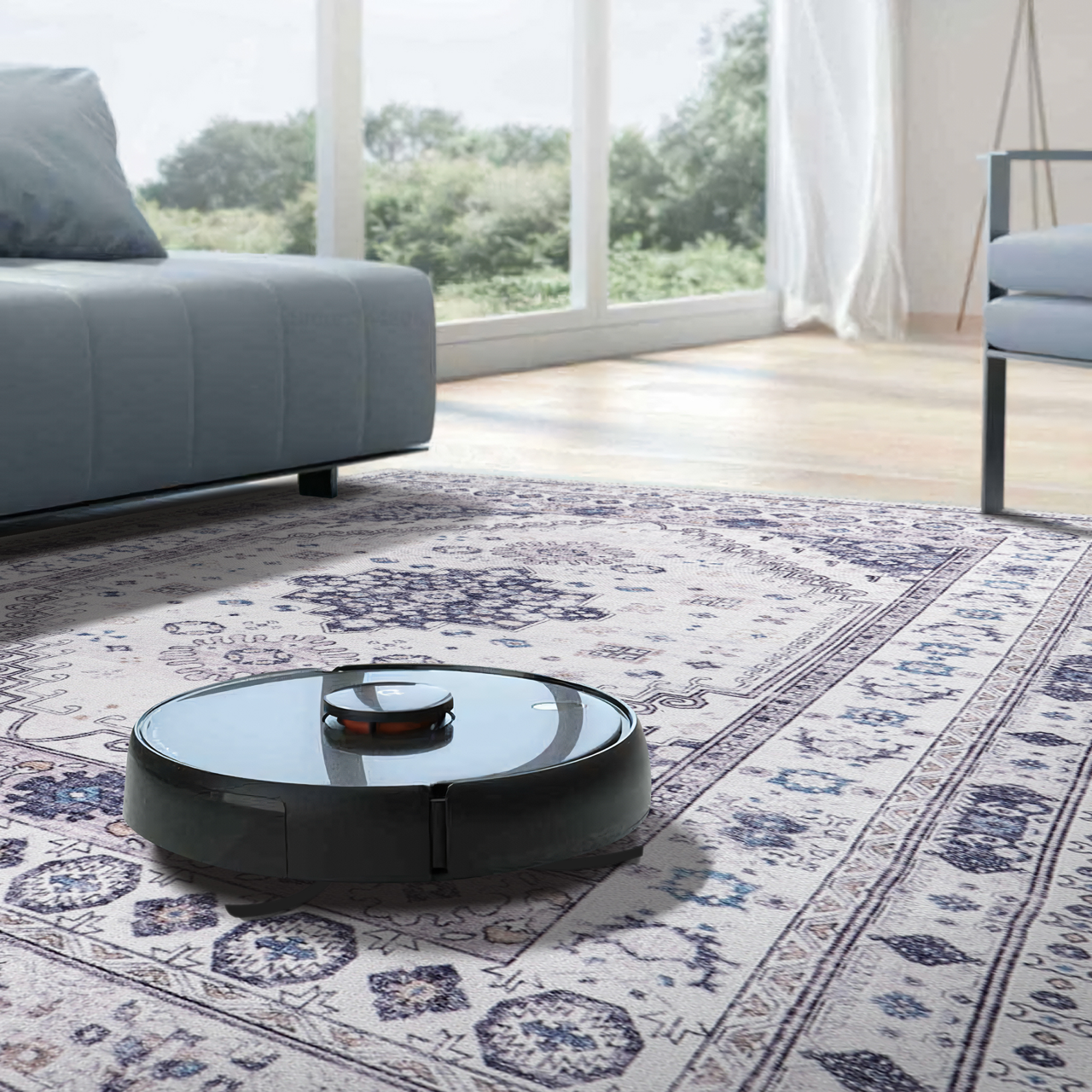 Ljuva Home - Modern Beige Floral Washable Rug - Design KELIM2001