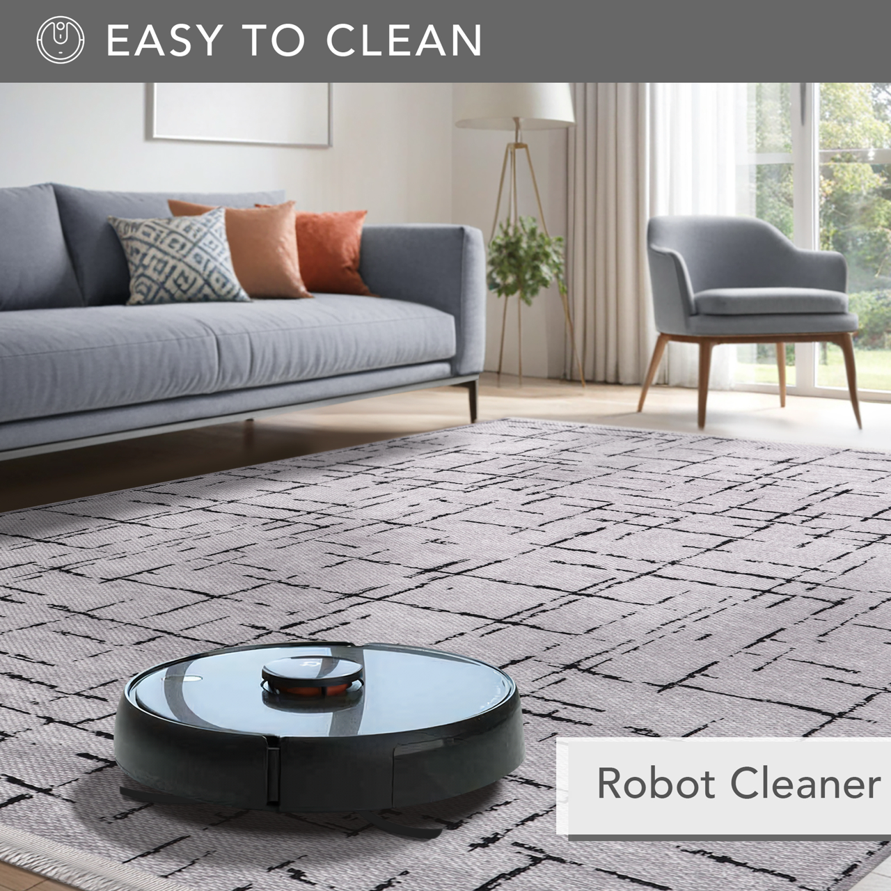 Ljuva Home Machine Washable Rug NT201 – GRAY Soft Chenille