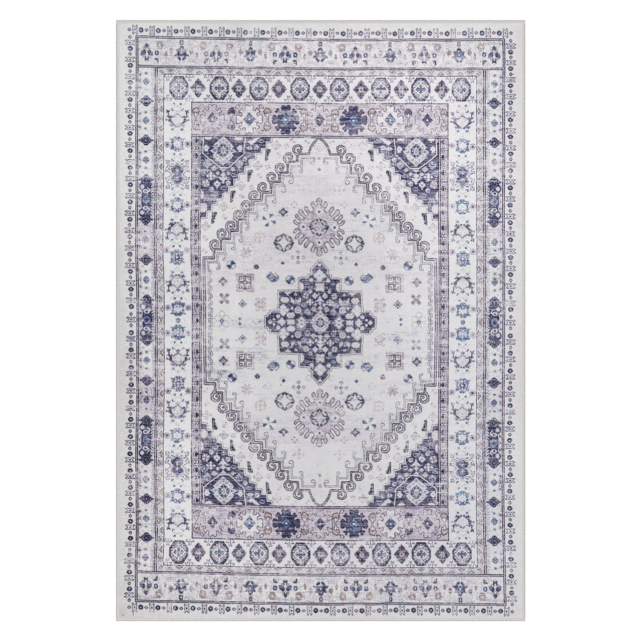 Ljuva Home - Modern Beige Floral Washable Rug - Design KELIM2001