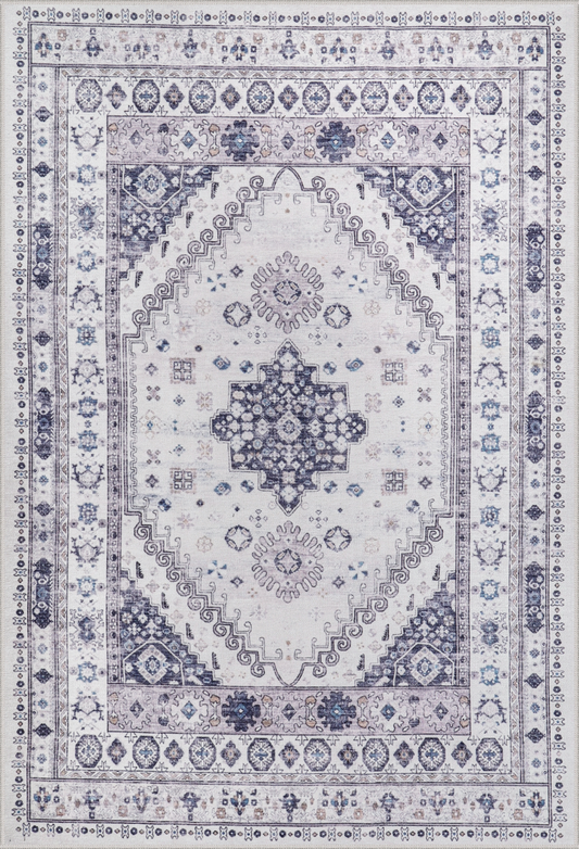 Ljuva Home - Modern Beige Floral Washable Rug - Design KELIM2001