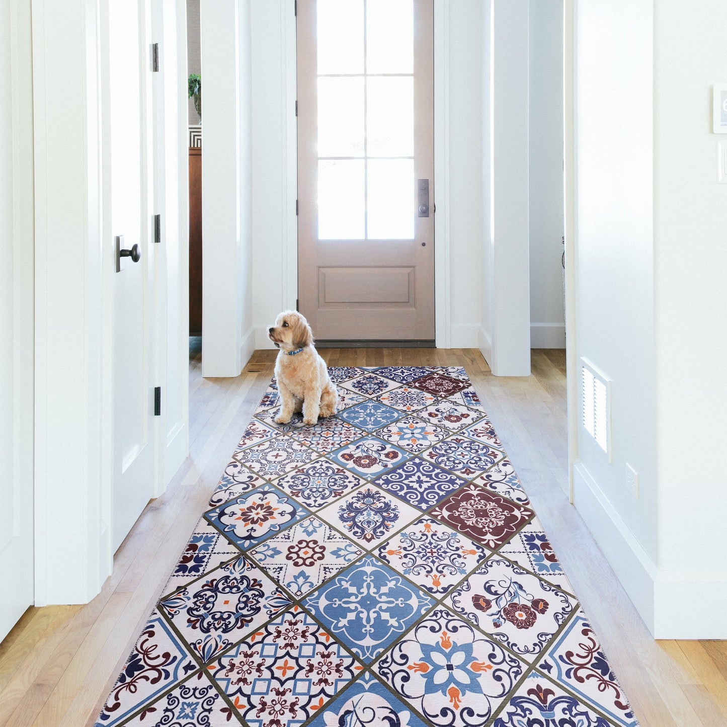 Ljuva Home Modern Beige Floral Washable Rug Design 4002