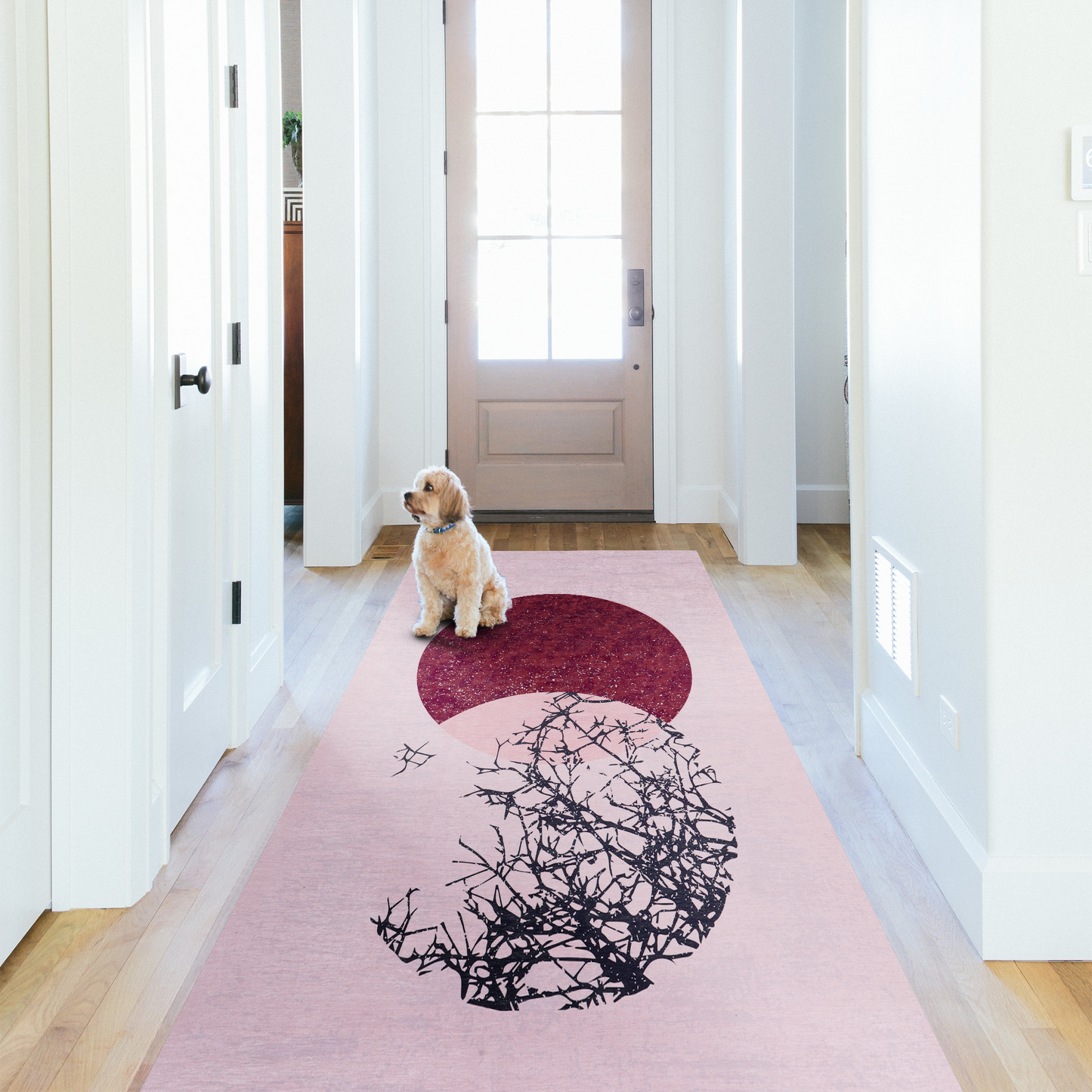 Ljuva Home - Geometric Black & White Patchwork Washable Rug, Design NL1003