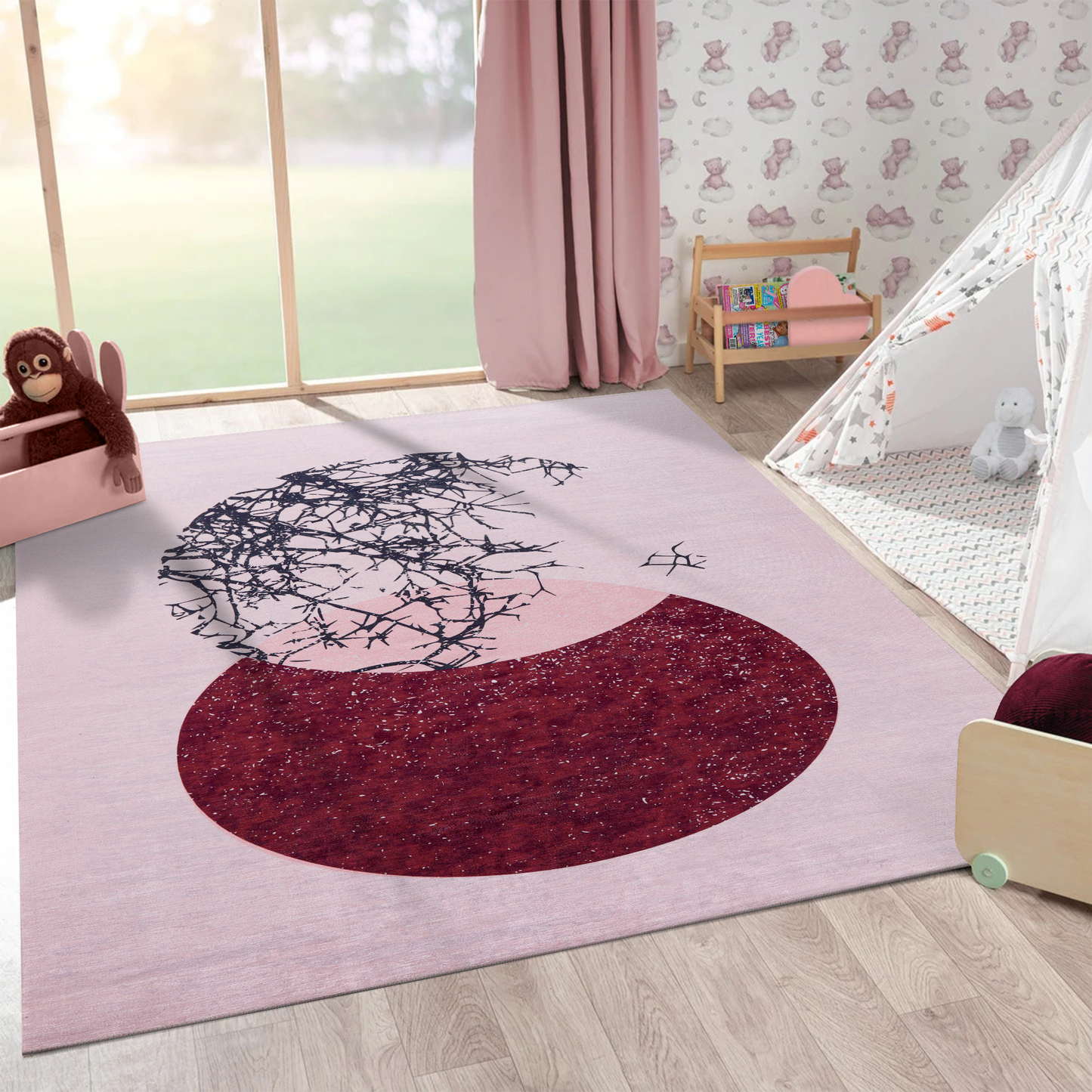 Ljuva Home - Geometric Black & White Patchwork Washable Rug, Design NL1003