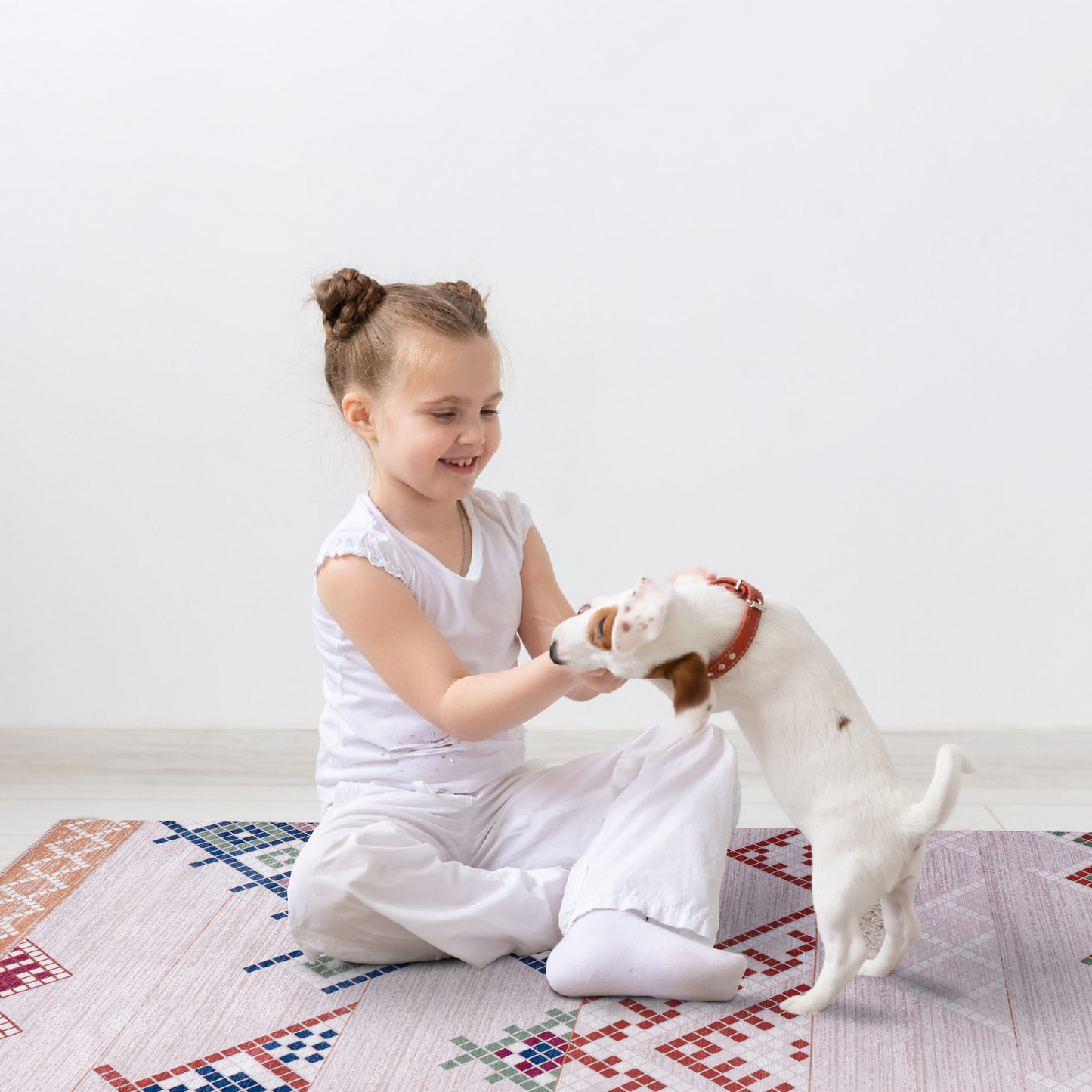 Ljuva Home - Bohemian Grey Striped Washable Rug, Design NL1002